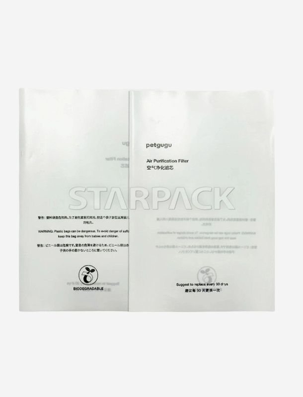 Sac plat enti&egrave;rement biod&eacute;gradable